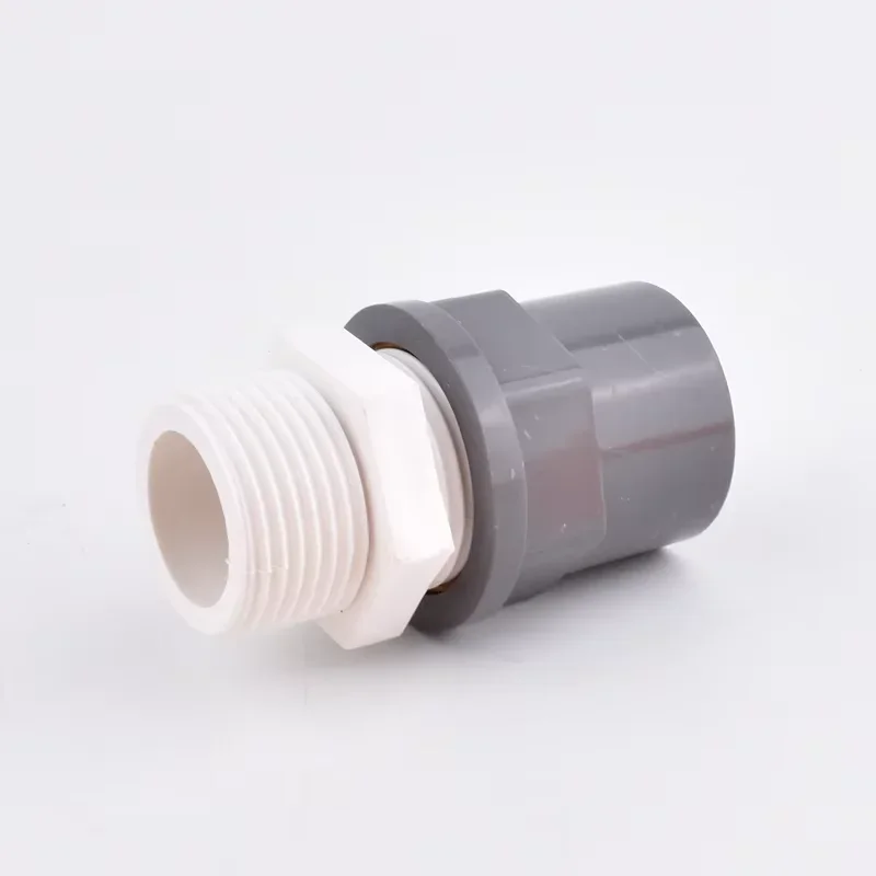1/2"~2" White PVC Nipple Connector Double Male Thread Joint Garden Water Pipe Connector Aquarium Tank Adapter Tube Joint