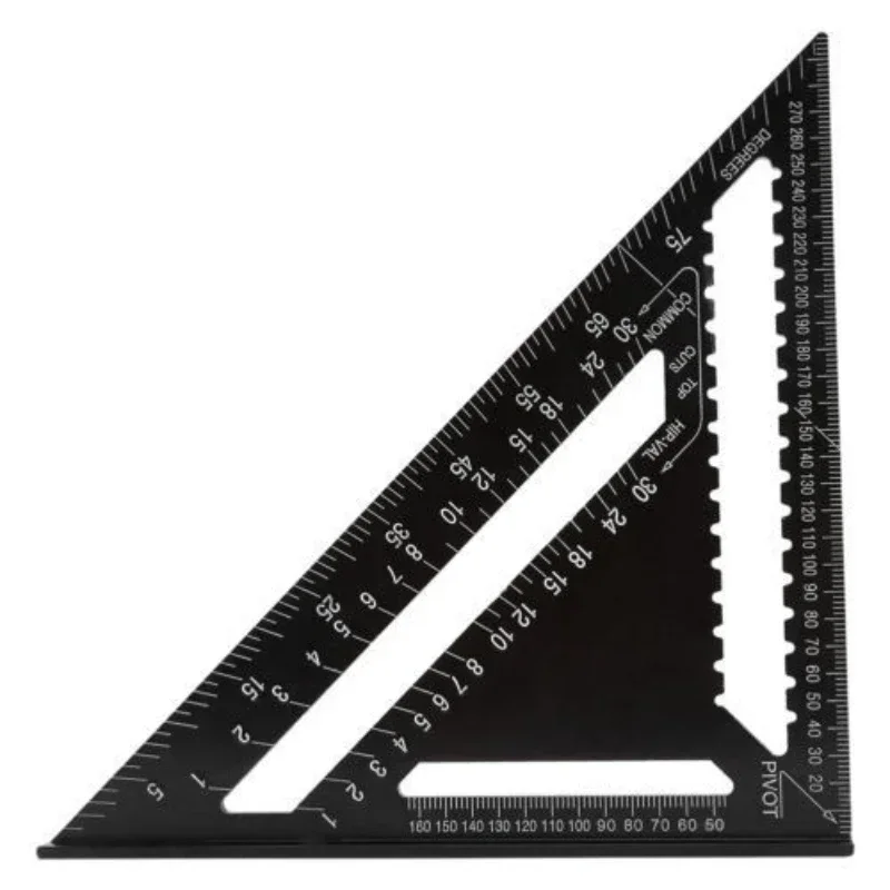 Inch Imperial Triangle Angle Aluminum Measuring For 12 Square Ruler Alloy Ruler Metric Tool Metric Protractor Hand Miter