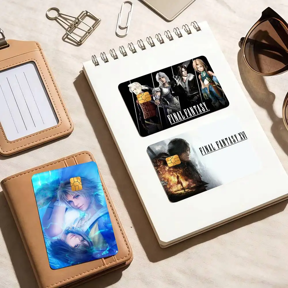 Game F-Final F-Fantasy  Anime Credit Card Skin Stickers For Bank Card Bus Metro Card Sticker Waterproof Women