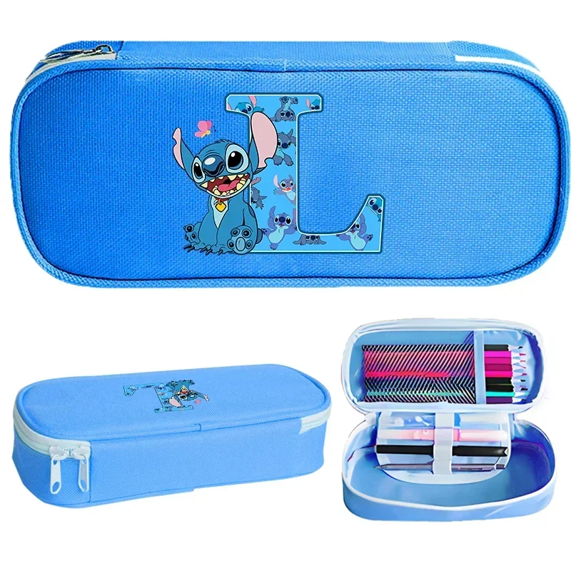 Disney Stitch Print Pencil Box Student School Supplies Stationery Kids Penbag Pencilcase Kawaii Boys Girls Birthday Cute Gifts