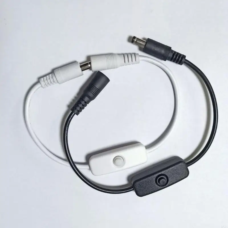 energia DC5521 5.5x2.1mm macho para fêmea com o comutador para dispositivos eletrônicos tiras líderes LEDS LUZ