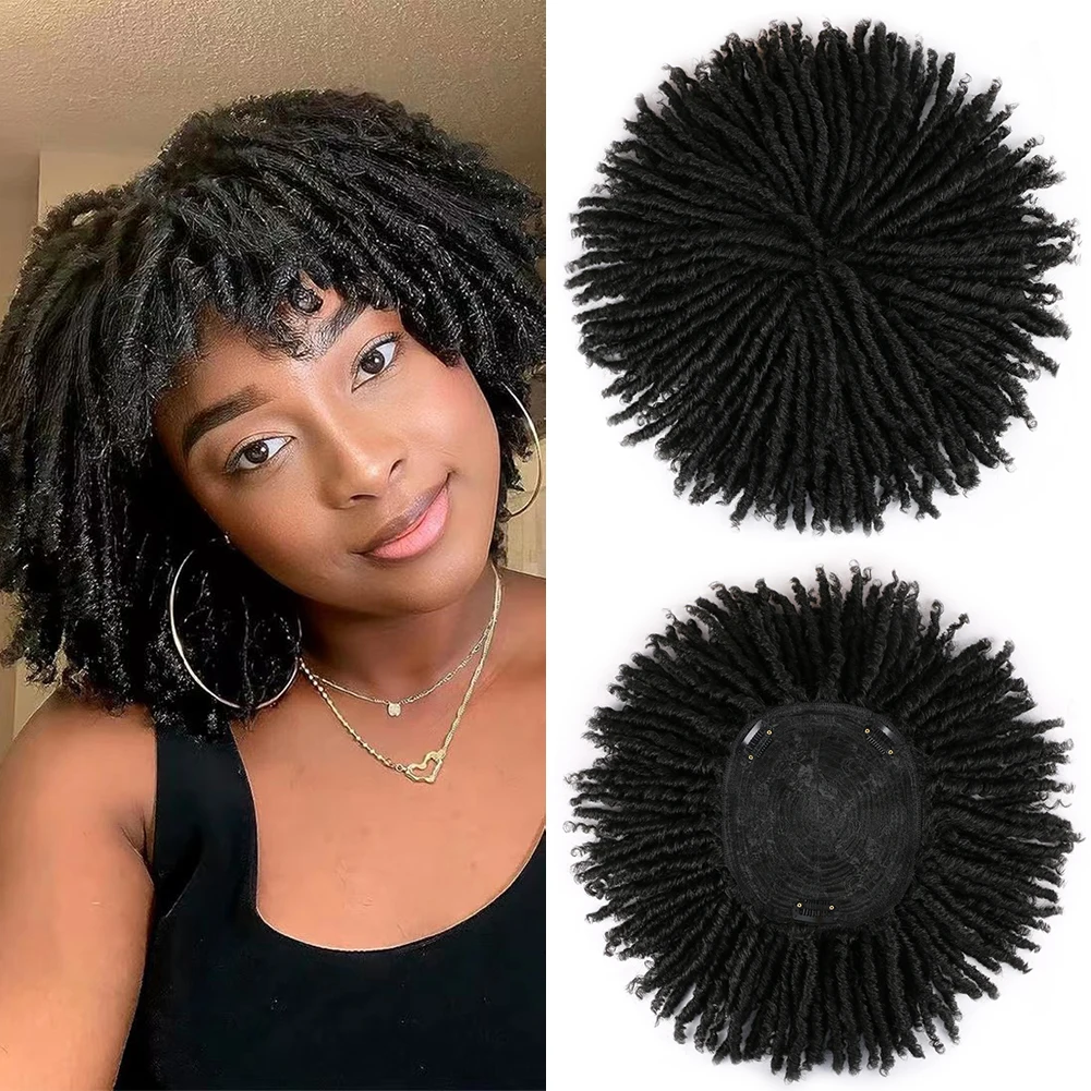 Belle Show-Peruca Sintética Dreadlock Topper, Locs Curtos, Peças de Cabelo Trançado para Mulheres e Homens, 6"