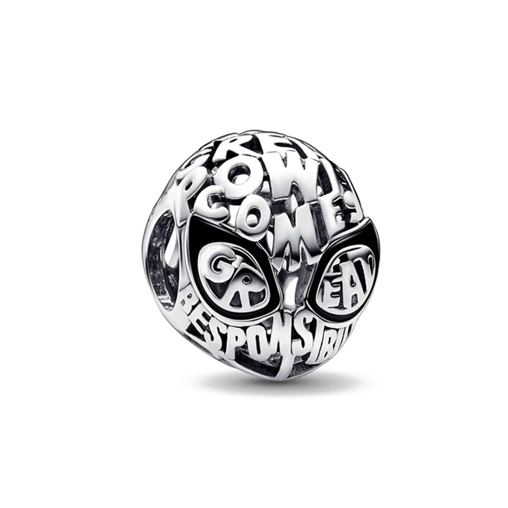 Disney 925 Sterling Silver Marvel Charms zwisające koraliki oryginalna Pandora Spider Man DIY bransoletka wisiorek wisiorek dla dziewczyny biżuteria