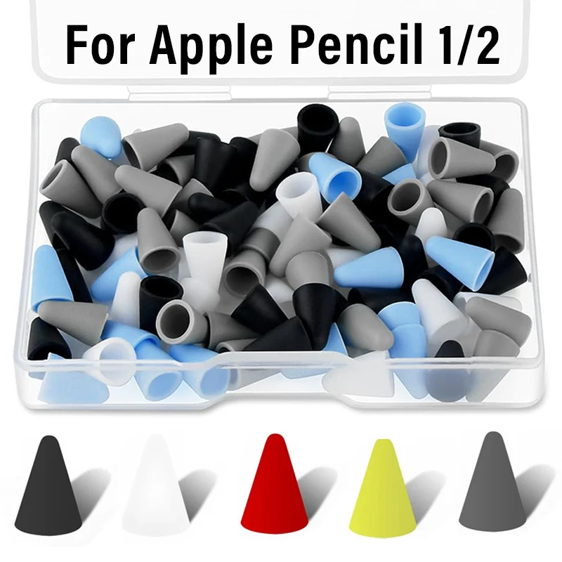 10-1PCS Soft Silicone Pen Nib Cover For Apple Pencil 1/2 Generation Stylus Pen Tip Protector Palm Rejection Protective Case