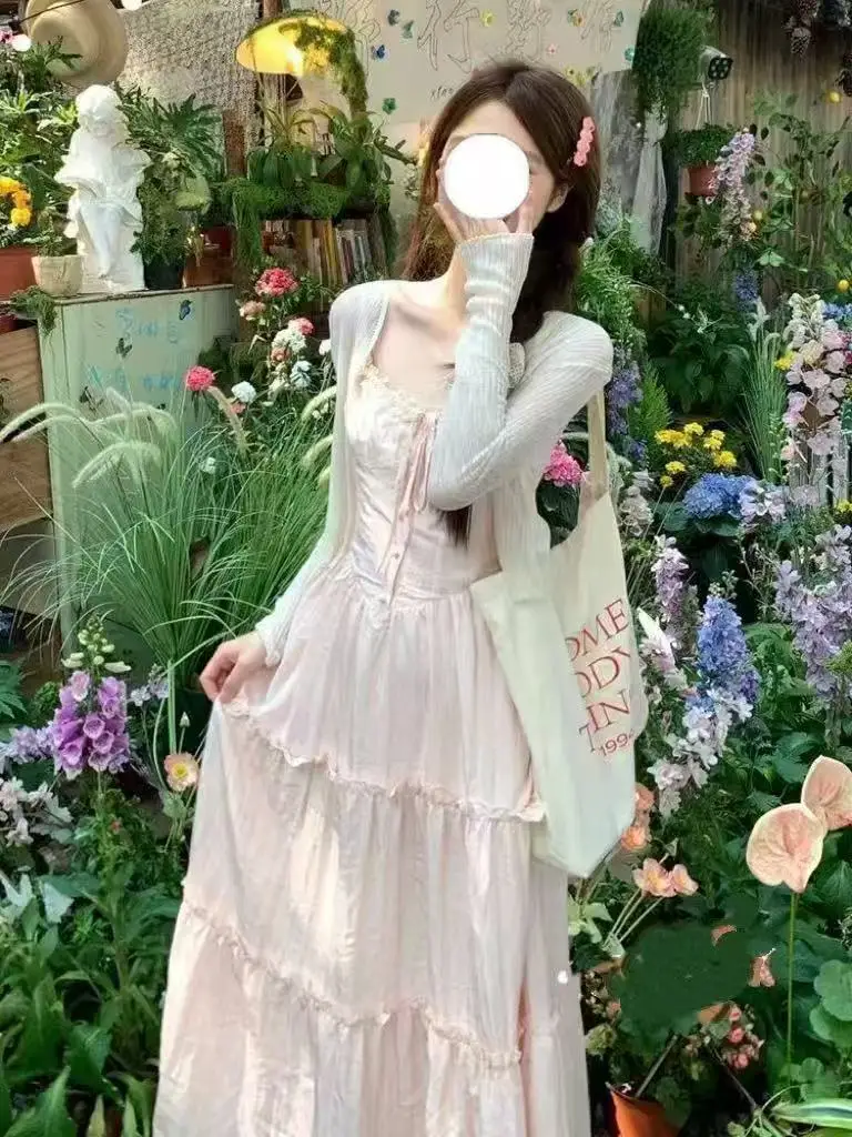 Vestidos sem mangas vestido feminino y2k 2000s outono veludo cottagecore literário em camadas aconchegante minimalista único suave jovem ol