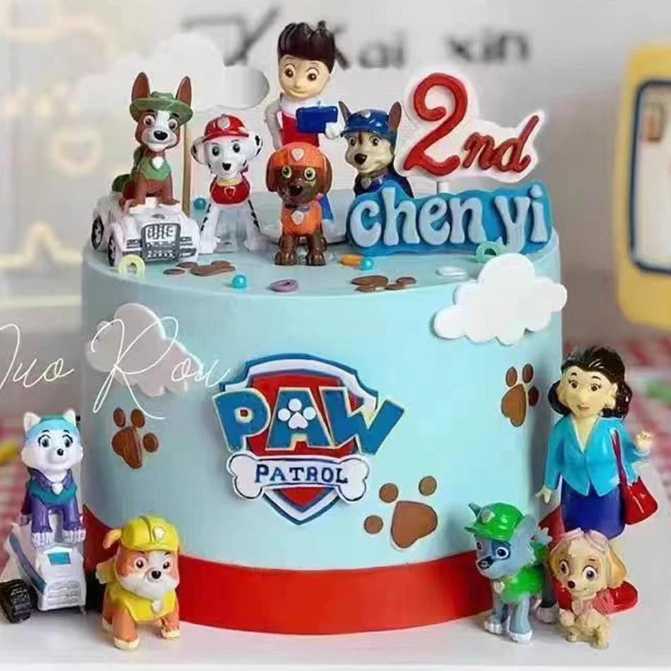 12 stücke Pfote Patrouille Figuren verpfändet Canina Anime Cartoon PVC Modell Puppe Spielzeug Auto Hund Kinder Geburtstag Weihnachts geschenk