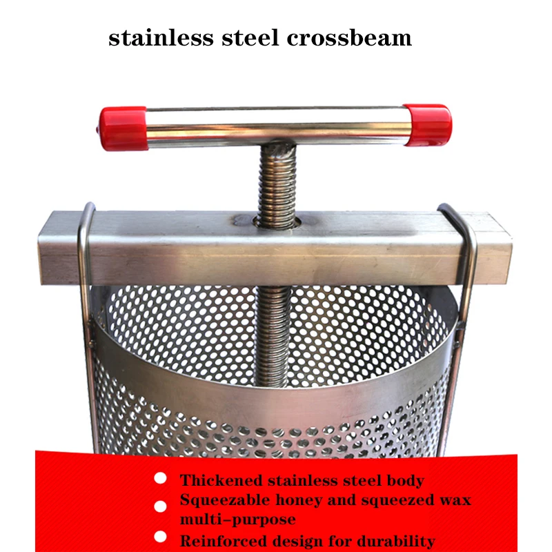 가정용 스테인레스 스틸 메쉬 설탕 추출 및 꿀 프레스, 수동 압력 왁스 프레스, 주스 프레스 슈가 프레스