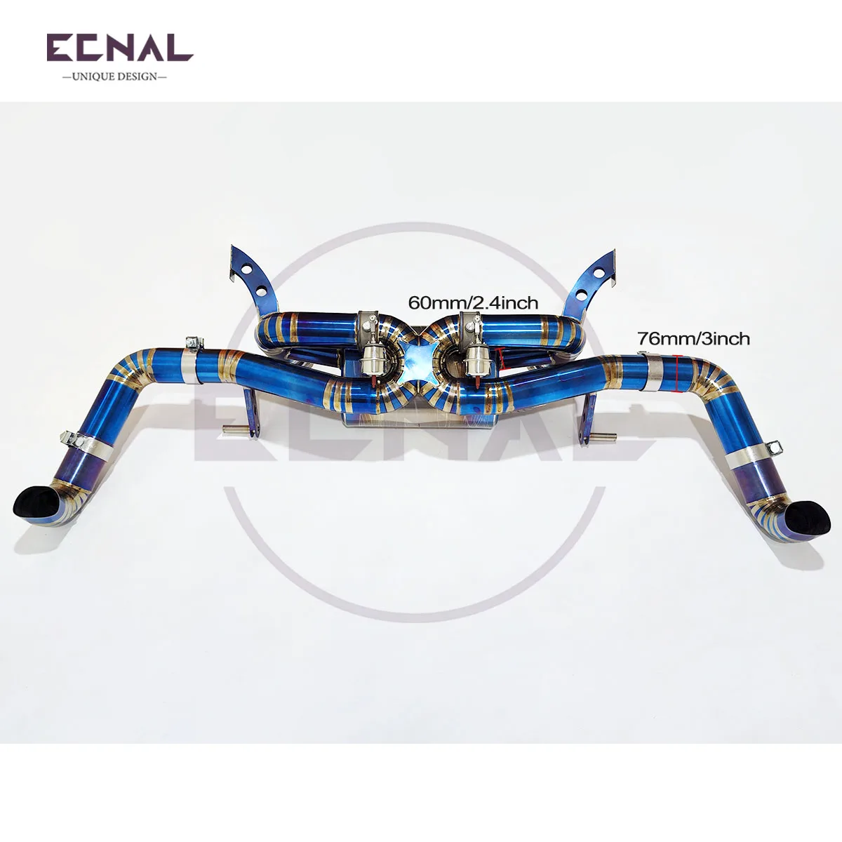 Ecnal Exhaust Valved Pipe for Audi R8 5.2L V10 Titanium Alloy High Performance Car Sport Exhaust Axle-back with Valve Muffler