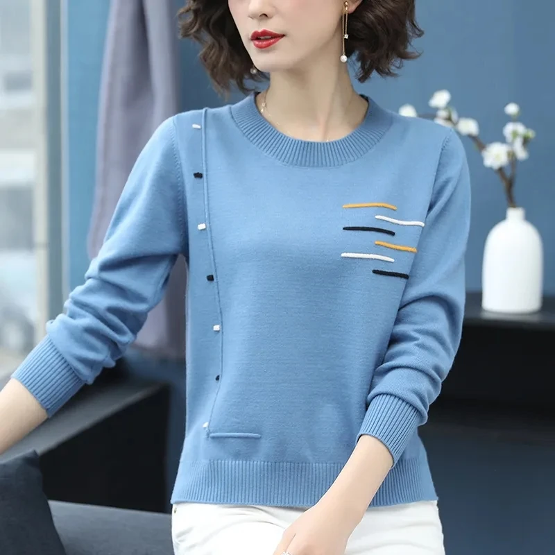 2023 New Spring Autumn O-neck Sweater Women Jumper Basic Warm Clothes Female Pull Femme Knitted Pullover Sweater and Pullovers