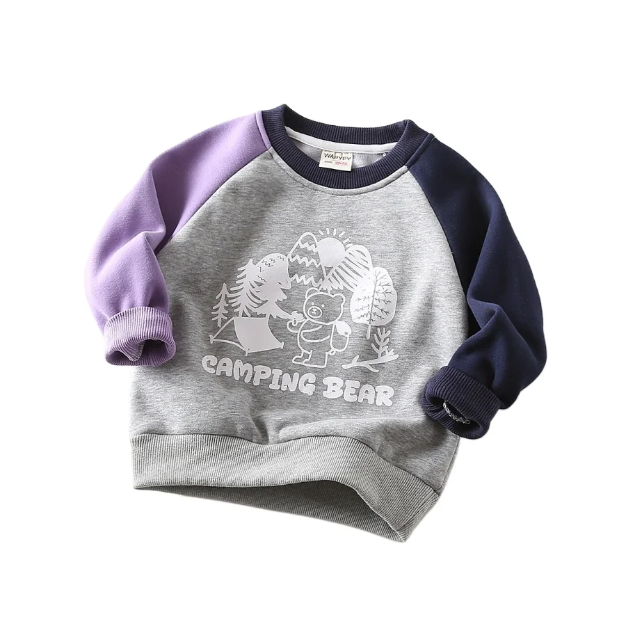 

Флисовые толстовки для мальчиков, детские топы для девочек, детская одежда с длинными рукавами, цветная детская одежда