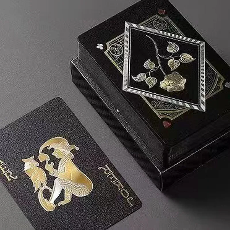 Farbe Schwarz Gold Spielkartenspiel Kartengruppe Wasserdichter Pokeranzug Magic Dmagic Paket Brettspiel Geschenkkollektion