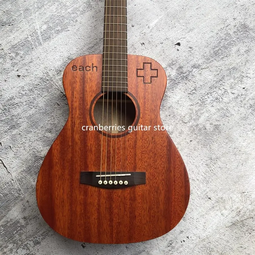 MAHOGANY-Mini Electric Acoustic Guitar, New Custom Factory, Good Quality, 34 \