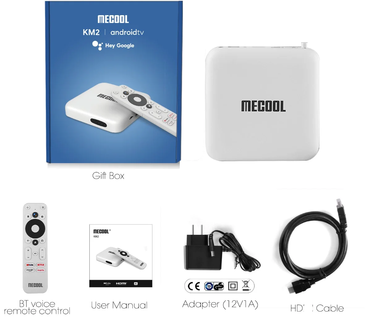 Mecool KM2 Android TV Box Amlogic S905X2 2GB 8G BT4.2 2T2R Dual Wifi USB3.0 100M LAN HDR 10 VS KM2 PLUS