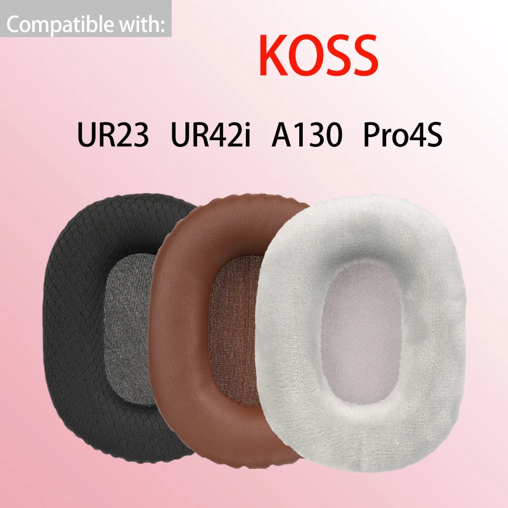 A130 イヤーパッド KOSS UR23 UR42i ヘッドフォン Pro4S イヤークッション交換用スクエアメッシュベロアレザーフォームヘッドセットパッドカバー