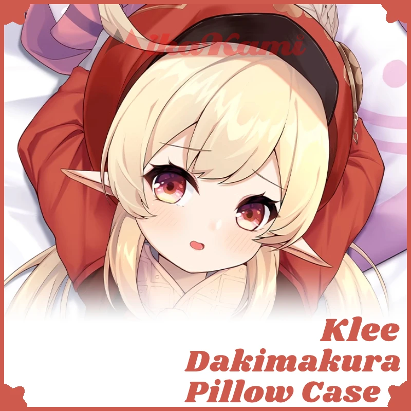 

Klee Dakimakura Game Genshin Impact Pillow Case Sexy Hugging Cushion Cover Full Body Pillowcase Home Bedding Decor Otaku Gift