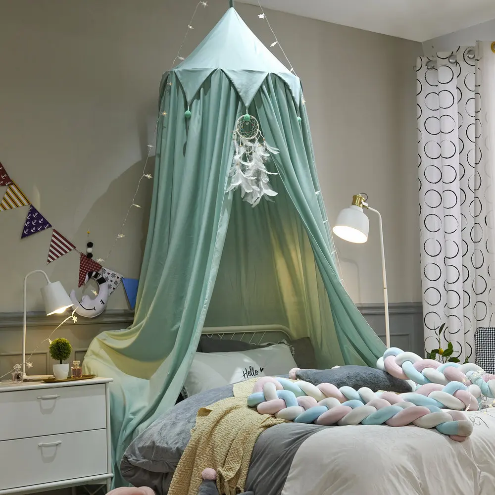 Baby Room Decoration Balls Mosquito Net Curtain Canopy Round Crib Netting Tent Kids Bed Valance Photography Props