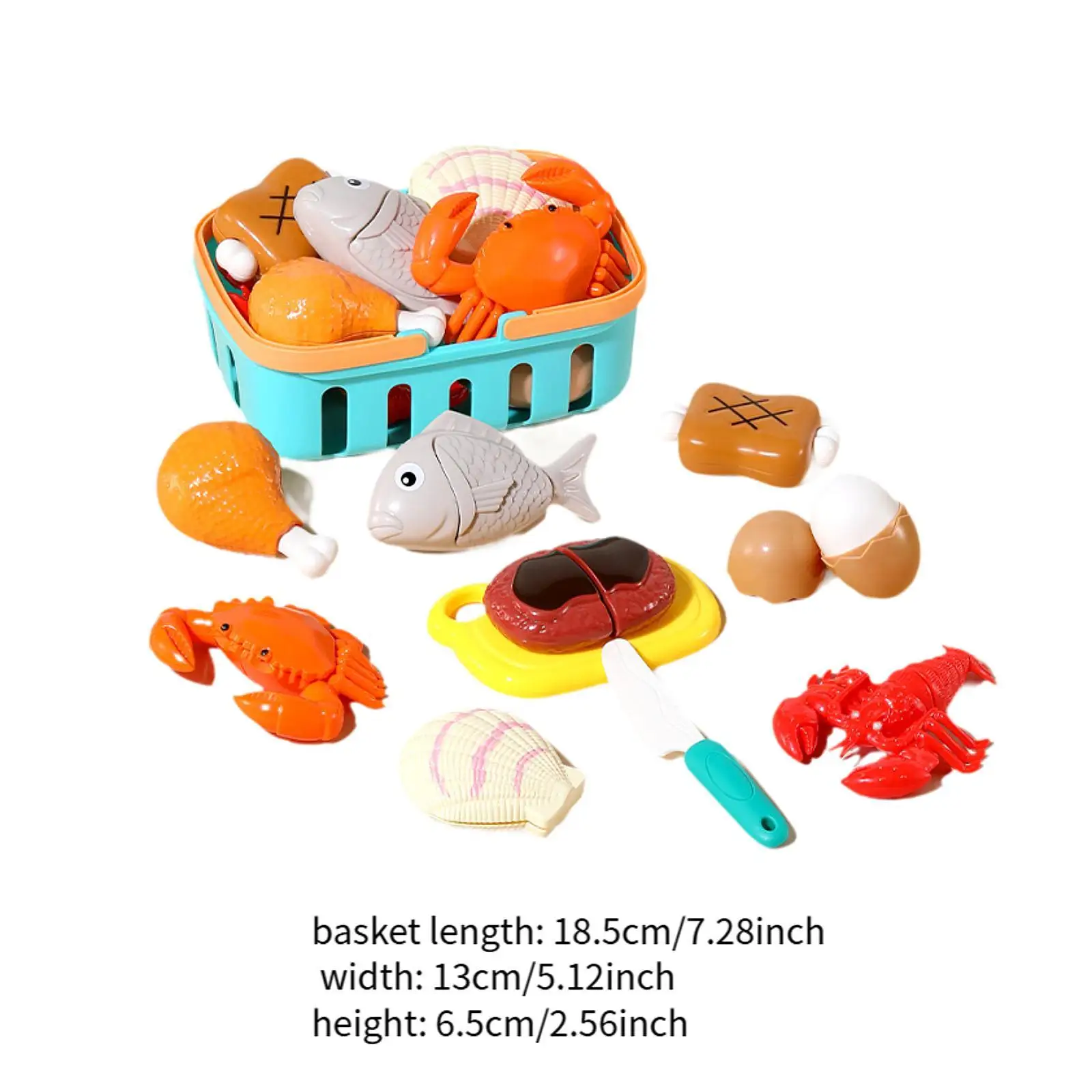 Cutting Food Toys Early Learning Toys Hand Eye Coordination with Holder Basket