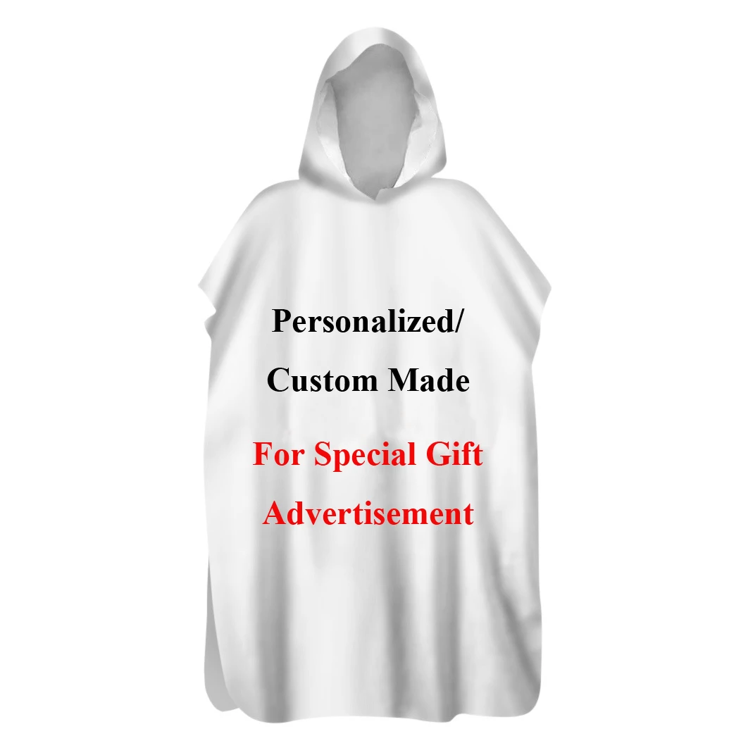 Personalized Hooded Poncho Towel for Adults and Kids Swim Beach Changing Robe Sand Free Drop Shipping Special Unique Holiday Gi