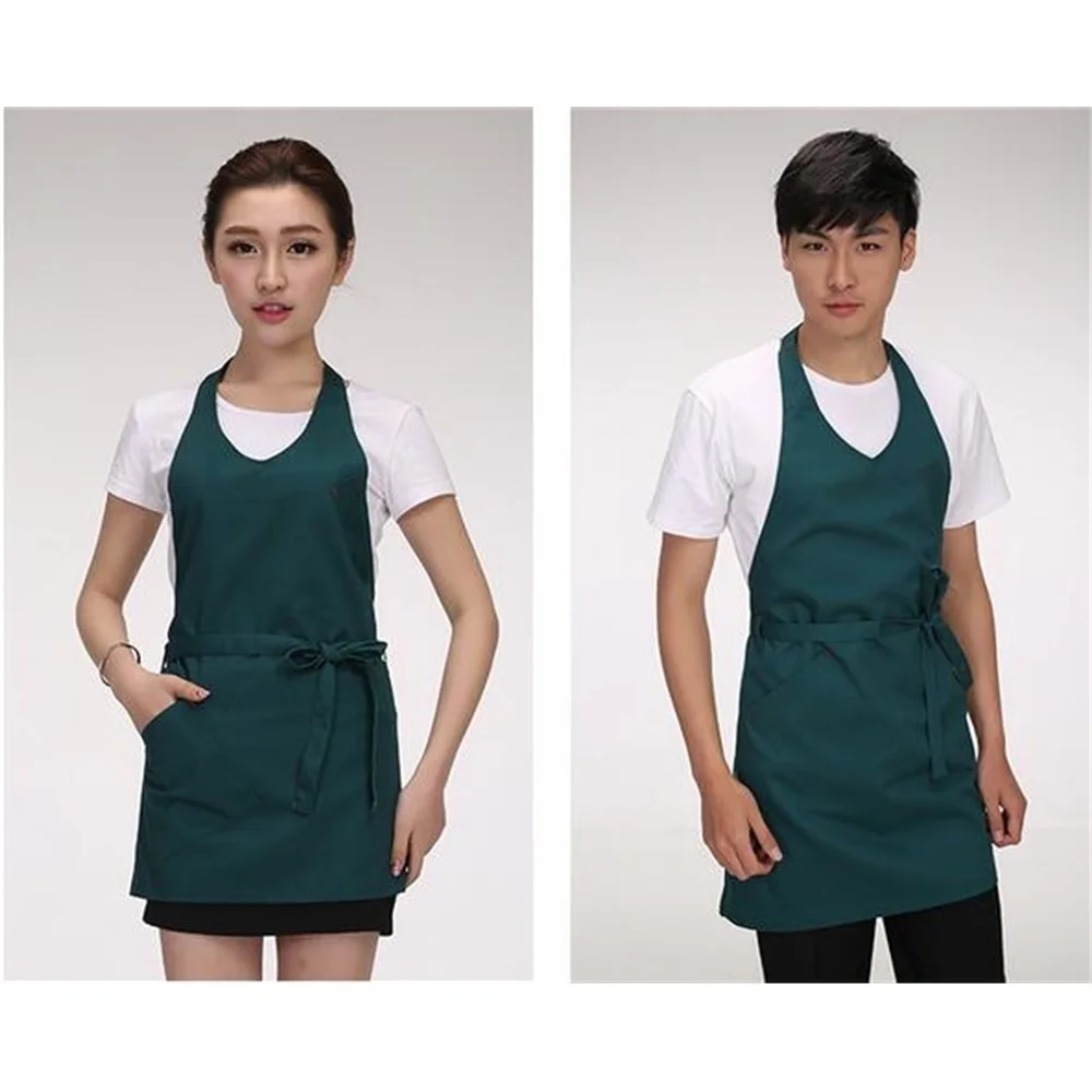 Korean Apron Version Custom Logo Fashion Coffee Shop Milk Tea Kitchen Men's Cotton Waitress Waiter Man Woman Overalls