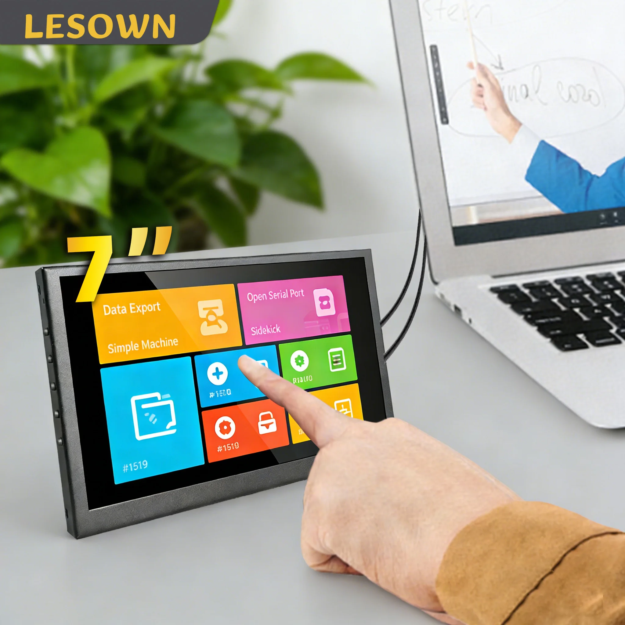 

LESOWN Portable Monitor 7inch 1024x600 Small Display Plug & Play Secondary Monitor Extra Screen for Laptop Gaming Video playback