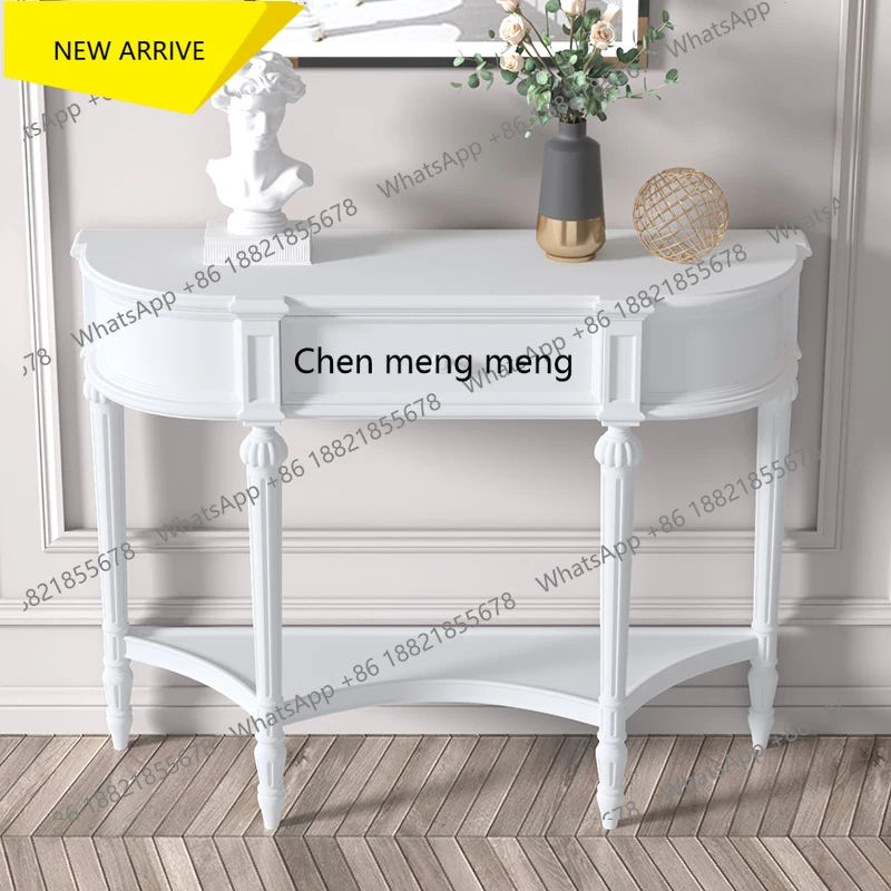 

Q178 Американский легкий роскошный входной столик Входной шкаф из массива дерева Полукруглый стол с торцевым видом Декоративная узкая входная вкладка