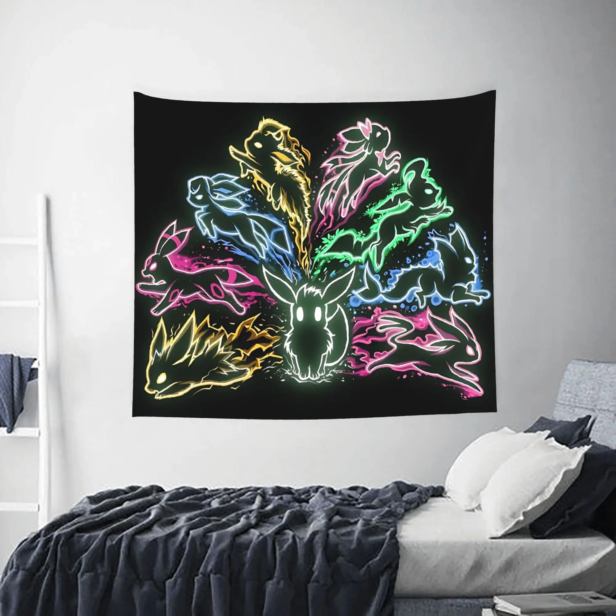 Pokemon Eevee Eeveelution Customized Cutecore Tapestry  Wall Hanging Blanket Tapestry Home Decor Items Wall Decorations