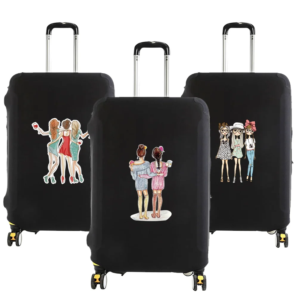 New Friends Series Pattern Luggage Protective Cover 18-32inch Trolley Baggage Travel Bag Covers Elastic Protection Suitcase Case