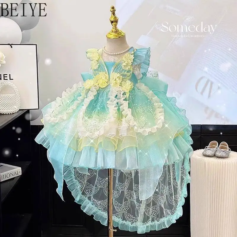 Girls' Lolita Princess Dress New Summer 2026 New Fairy Sweet and Cute Birthday Party Dresses for Baby Girls Princess Gown