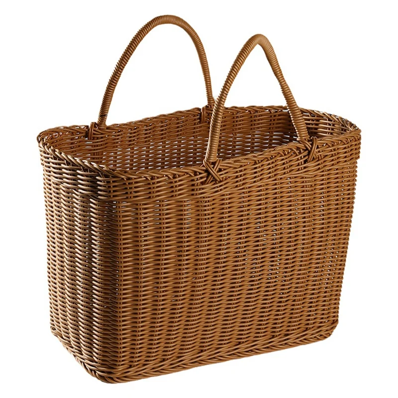 Rattan Shopping Basket Simple Shopping Basket Environmentally Friendly Vegetable Basket Fruit Basket Outdoor Picnic