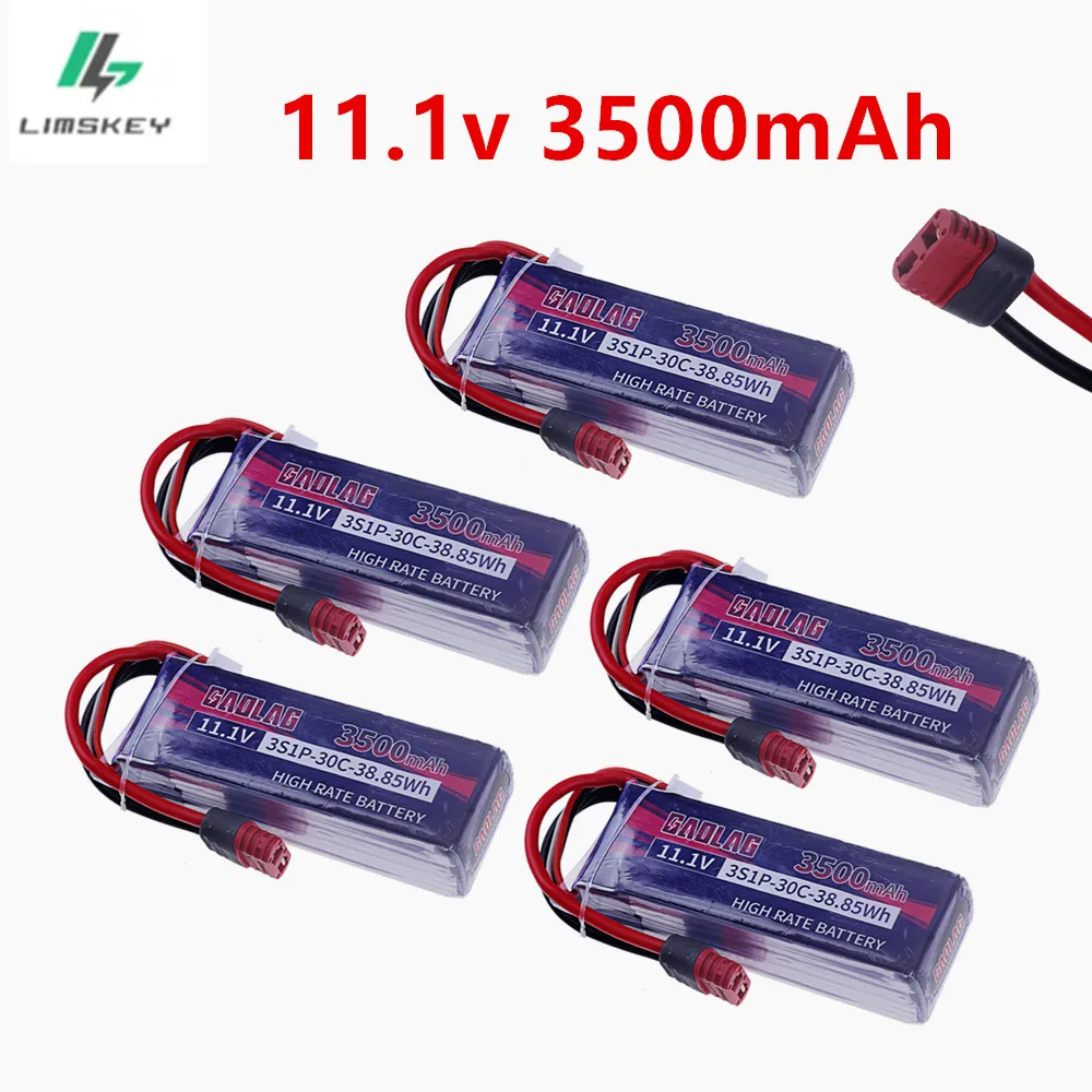 3S Lipo Battery 11.1V 3500mAh 30C with T Deans Connector For Truck Car Helicopter Drone Ship Boat RC Toys 11.1v Battery