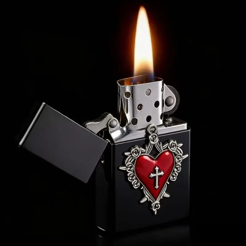Neues Metall-Kerosinfeuerzeug, DIY-Stil Personalisiertes Cooles Feuerzeug, Geschenk für Freunde und Männer, Klassisches Raucherfeuerzeug-Zubehör