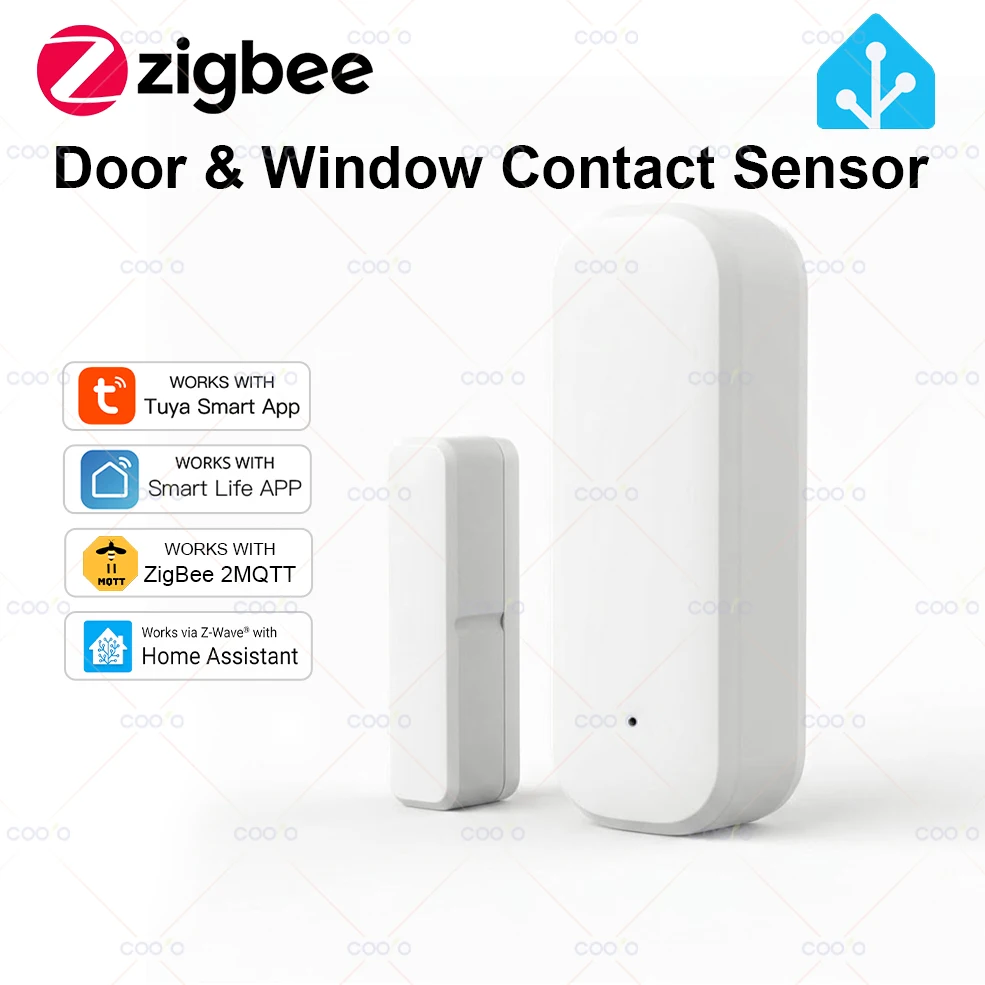 חיישן דלת חכם Zigbee 3.0 זיהוי פתיחה וסגירה של חלון Tuya Smart life התראות בקרת אפליקציה תואם ל-Zigbee2MQTT