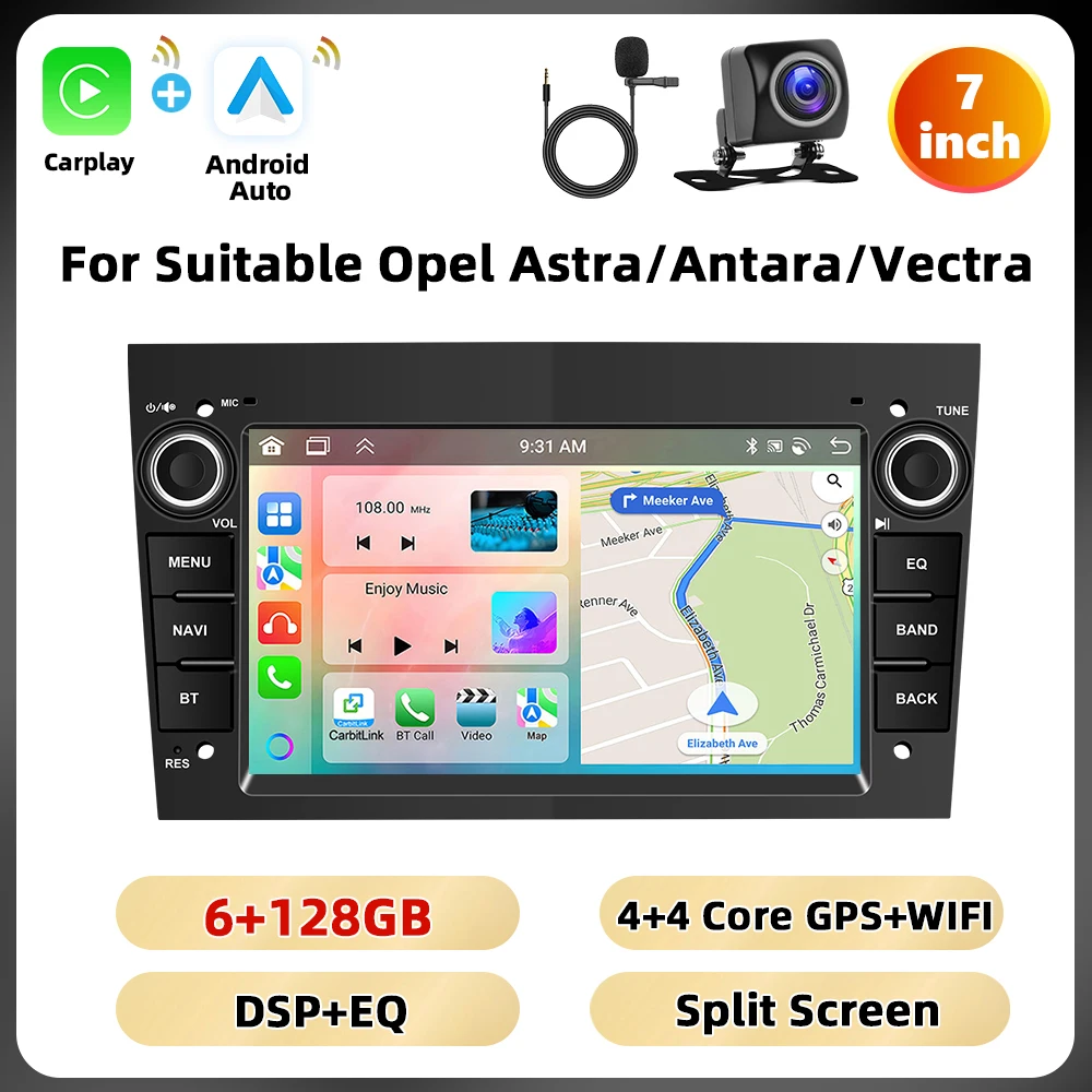 Podofo 7 ''2 + 64G Autoradio Voor Opel Astra Antara Vectra Corsa Multimedia Speler GPS WIFI Carplay Android auto BT RDS Auto Audio
