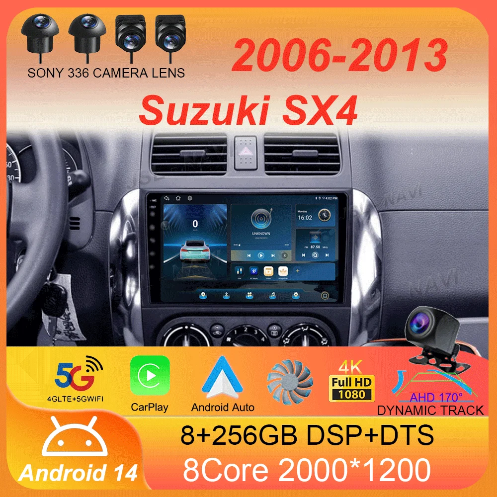 

Автомобильный радиоприемник Android 14 Carplay Auto Мультимедиа для Suzuki SX4 2006-2013 для Fiat Sedici 2005-2014 2din Авторадио Стерео головное устройство