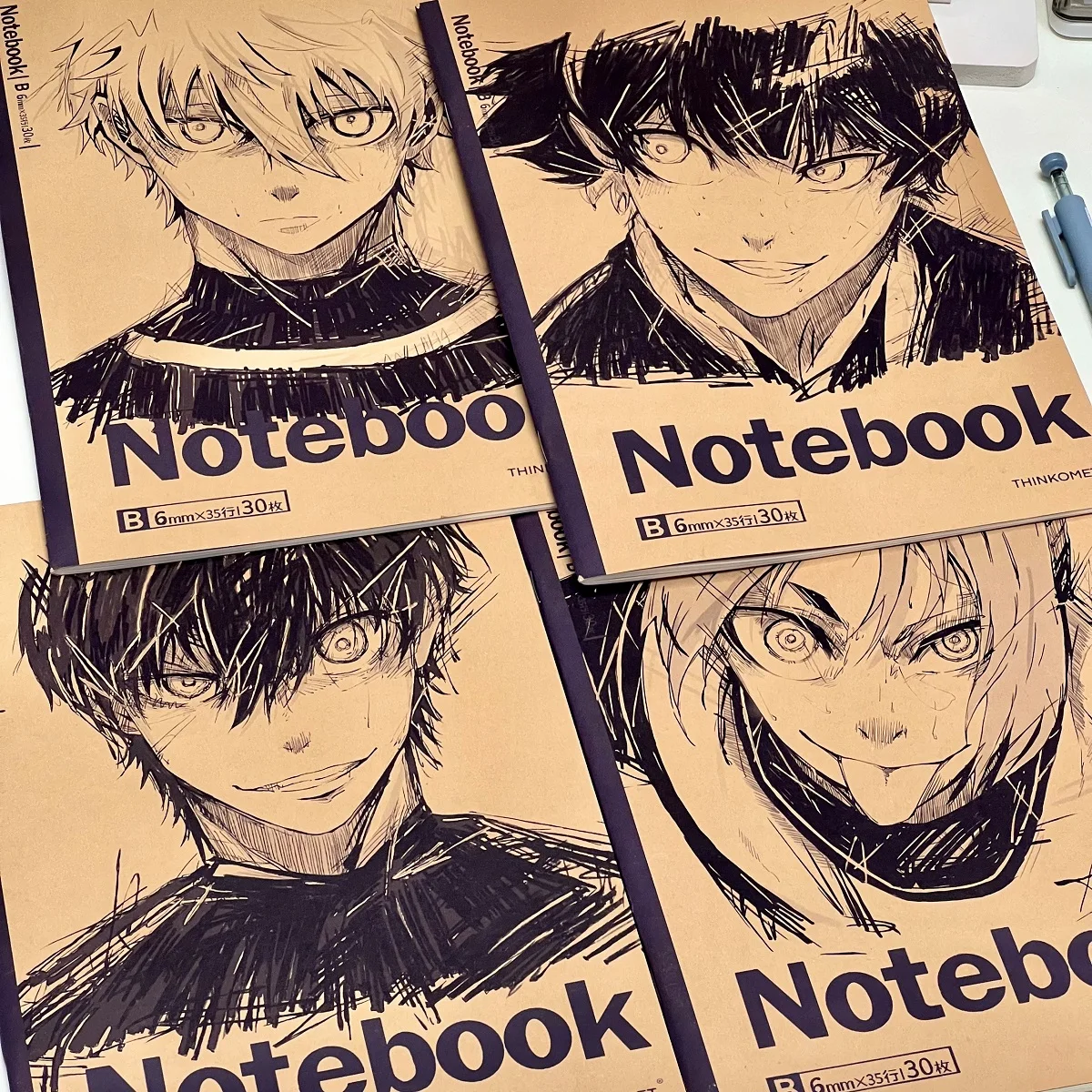 Anime BLUE LOCK Isagi Yoichi Nagi Seishiro Mikage Reo Bachira Meguru Cosplay Cowhide Riding Nails Notebook Student Workbooks