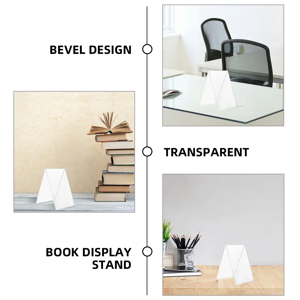 12 قطعة رف كتب شفاف من الأكريليك حامل كتب سطح المكتب حامل عرض منظم لمكتبة المكتب حامل صور منزلي للعرض #5