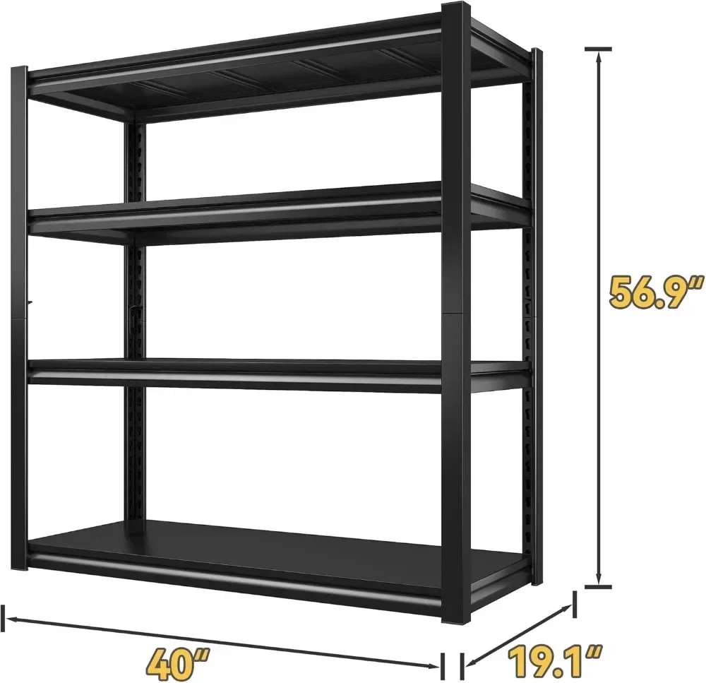 Raybee 40 "W scaffalature per Garage scaffali larghi scaffali in metallo regolabili a 4 livelli per lo stoccaggio scaffalature profonde per impieghi gravosi da 1600 libbre