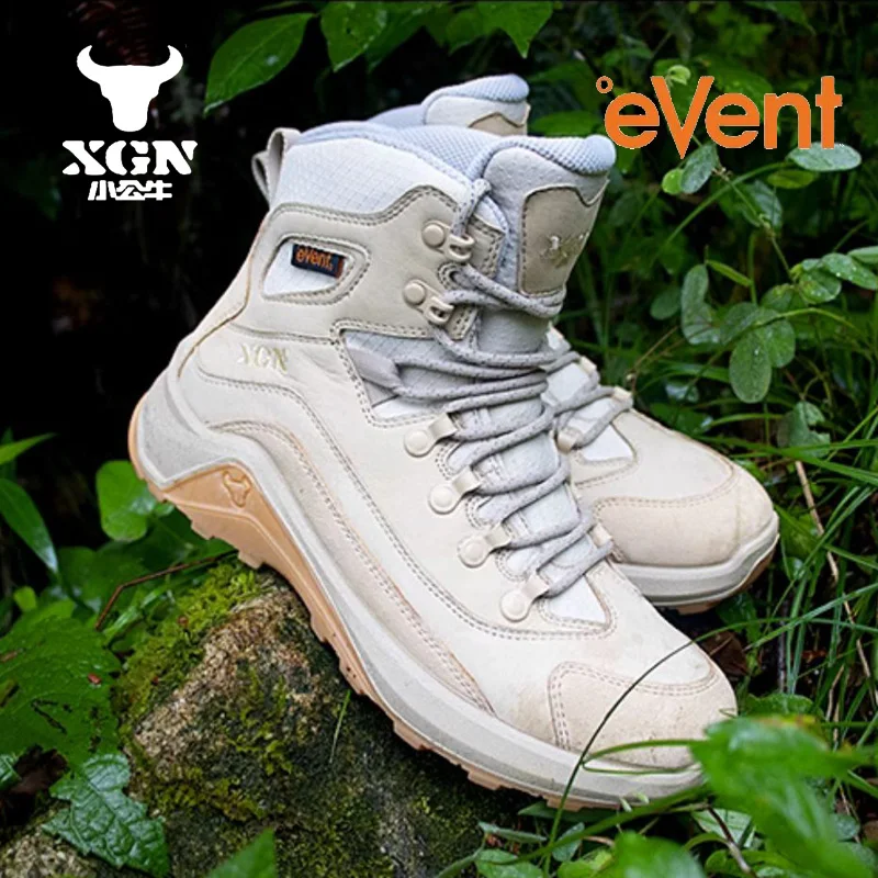 XGN Cowhide Outdoor Hiking shoes Men EVENT waterproof hunting Boots Tactical Desert Combat travel Boots women trekking Sneakers