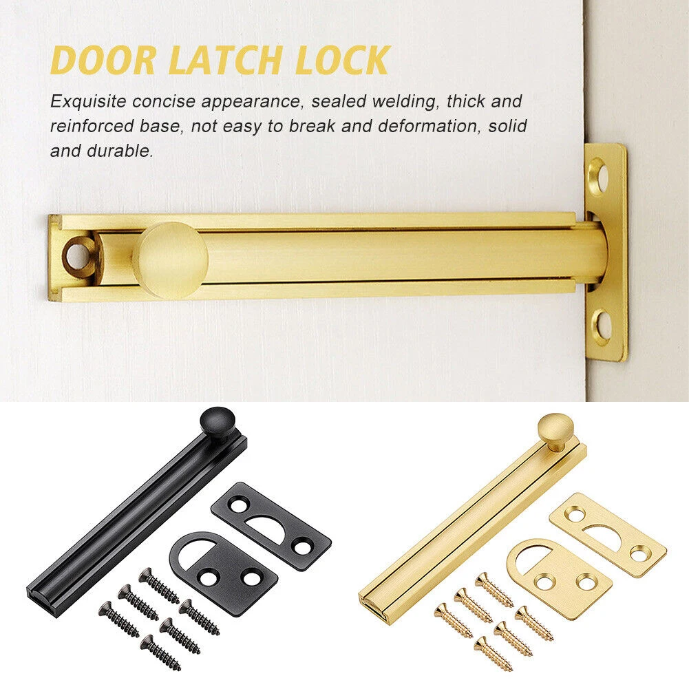 1 Set Barn Slide Bolt Door Latch Lock Bathroom Security Door Latch Lock  With Screw Home Hardware Accessories