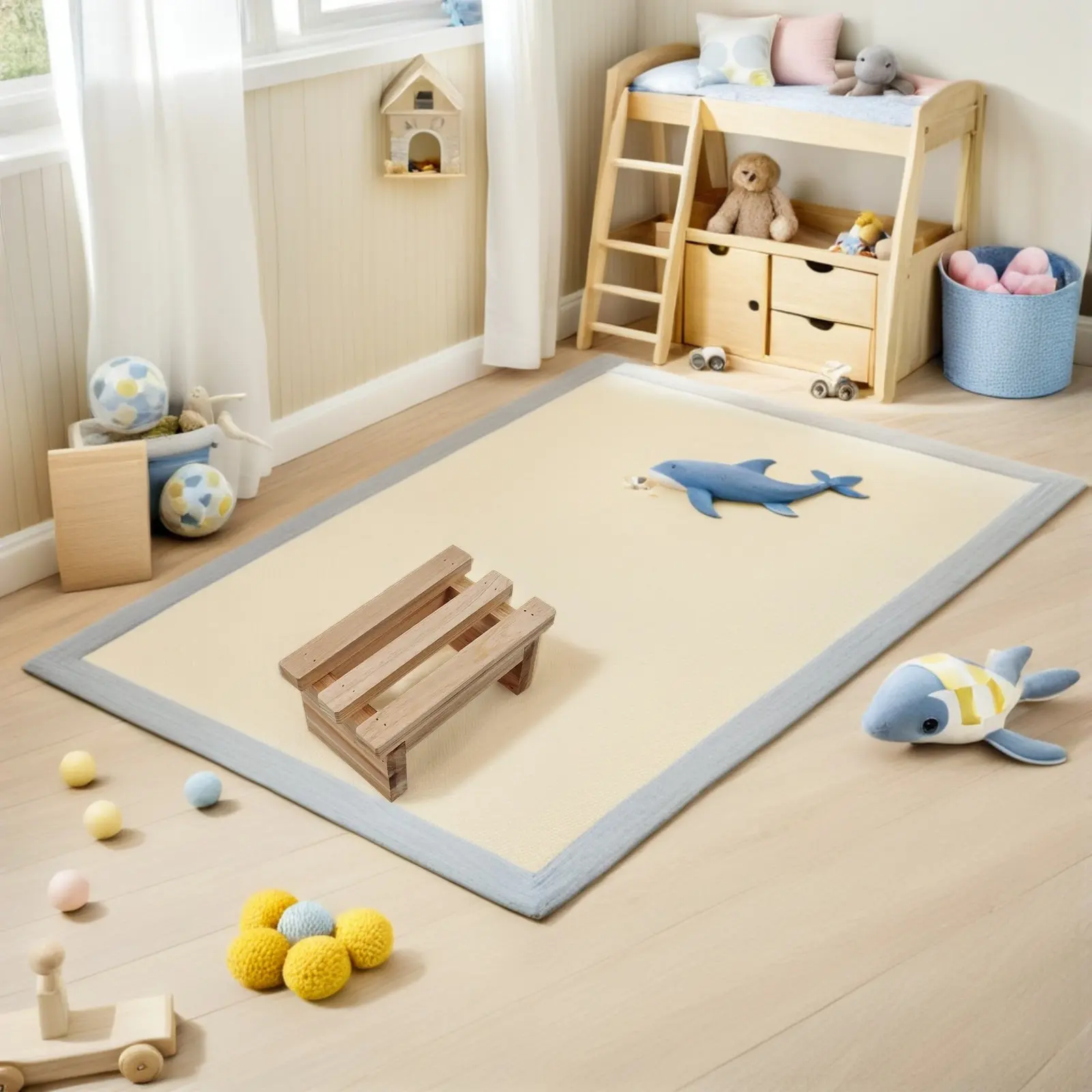 Wooden Stool Step Foot Stools Small Furniture Kitchen Helper Benches Wood Stable Legs Practical Chair