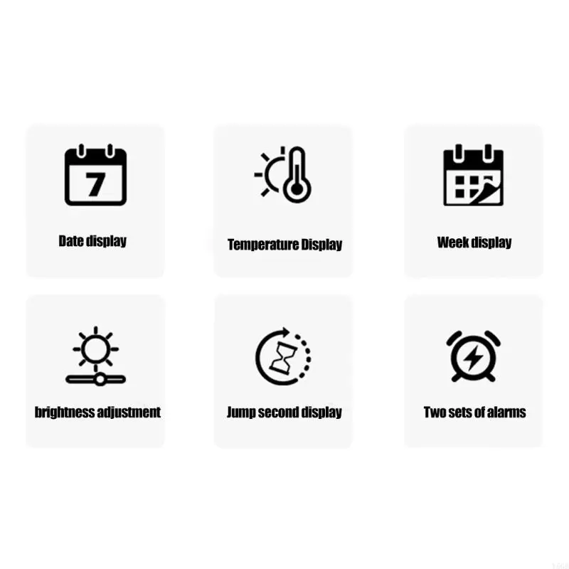 Elegant Geometric Design Wall and Desk Clock Featuring Temperature Monitoring Date Week Display and Double Alarm Functions Y5GB