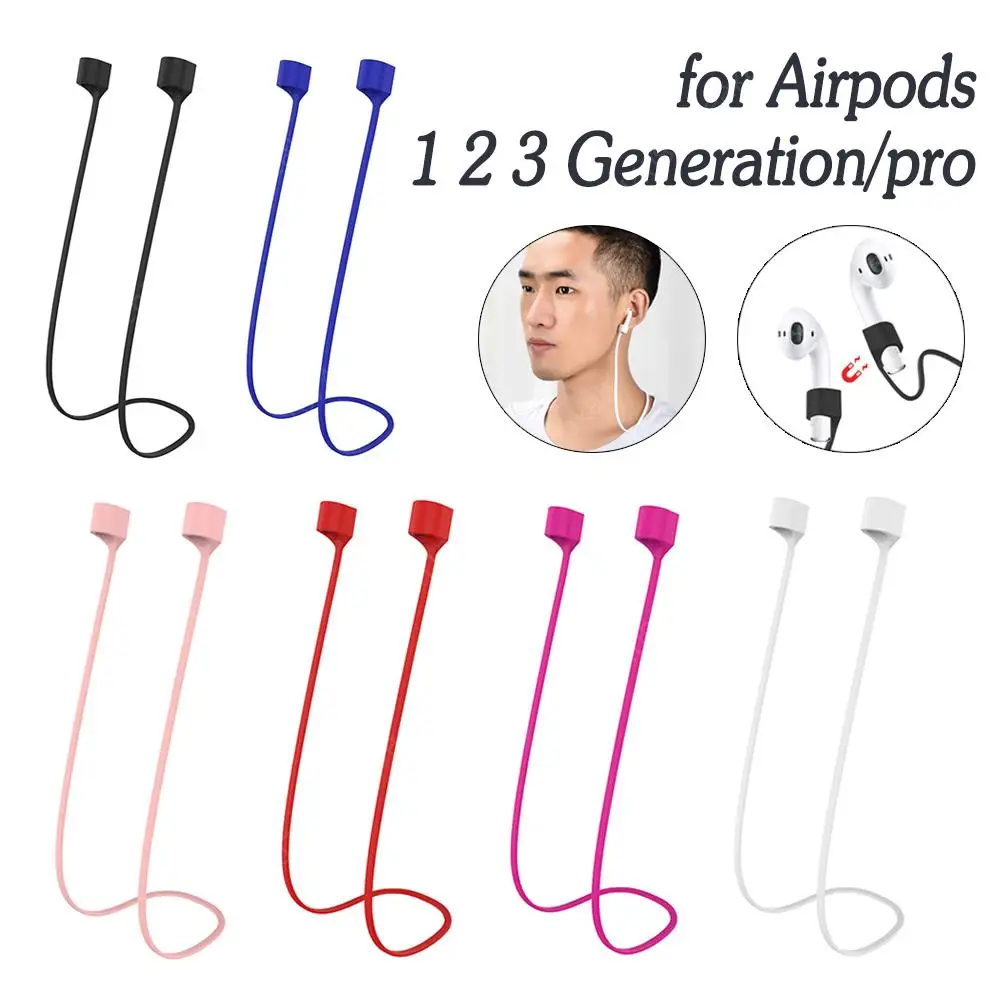 Earphone Silicone Lanyard Magnetic Anti-Loss Cable Neck Cord Anti-Fingerprint Stains Washable for Airpods 1 2 3 Generation Pro