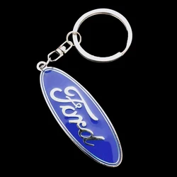 Car Metal Emblem Keychain Zinc Alloy Anti-loss Key Ring For Ford Ranger S-Max Focus Galaxy Mondeo Transit Tourneo Custom Ranger