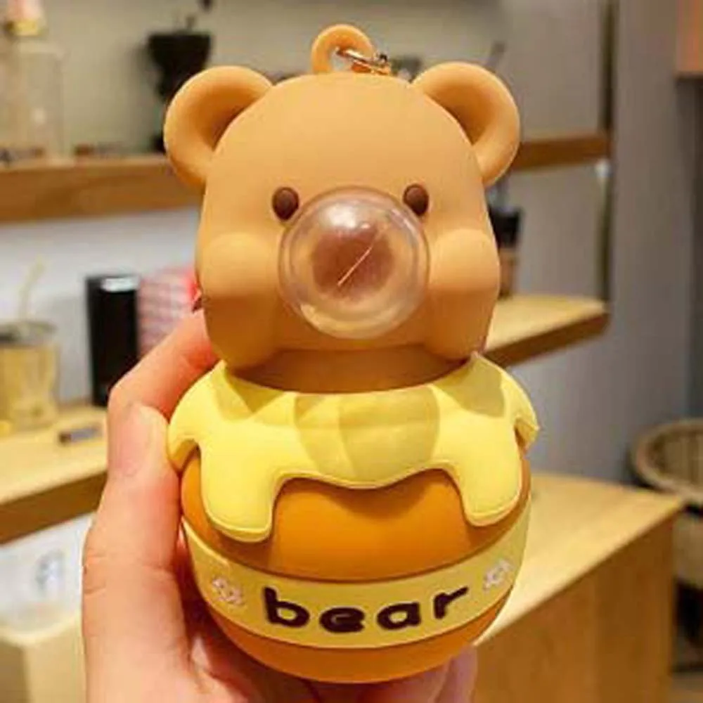 Bag Pendant Bear PVC Key Chain Honey Jar Jewelry Accessories Cartoon Squeezing Toys Cartoon PVC Backpack Decoration Boys/Girls