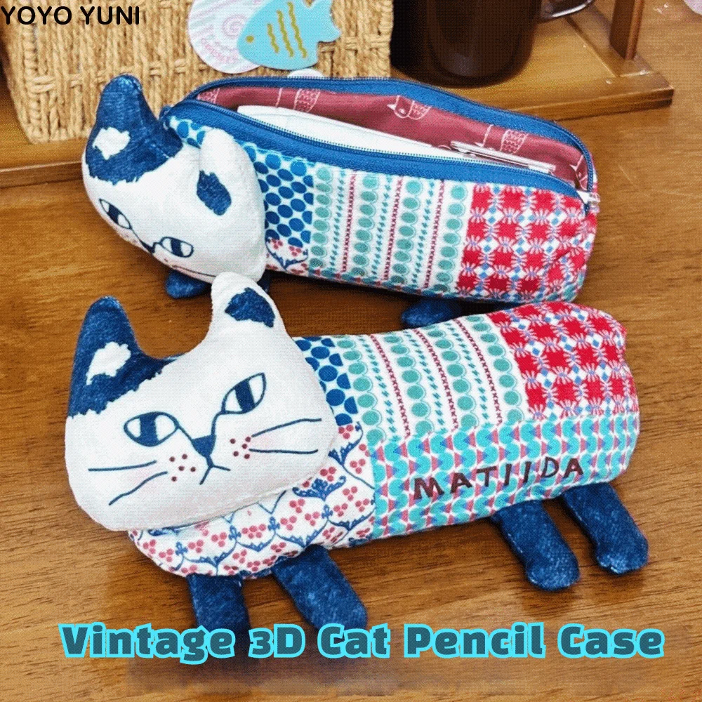 

Large Capacity Cat Climbing Pencil Case Multi-functional Makeup Bag Students Stationery Bag Portable Funny Pen Organizer