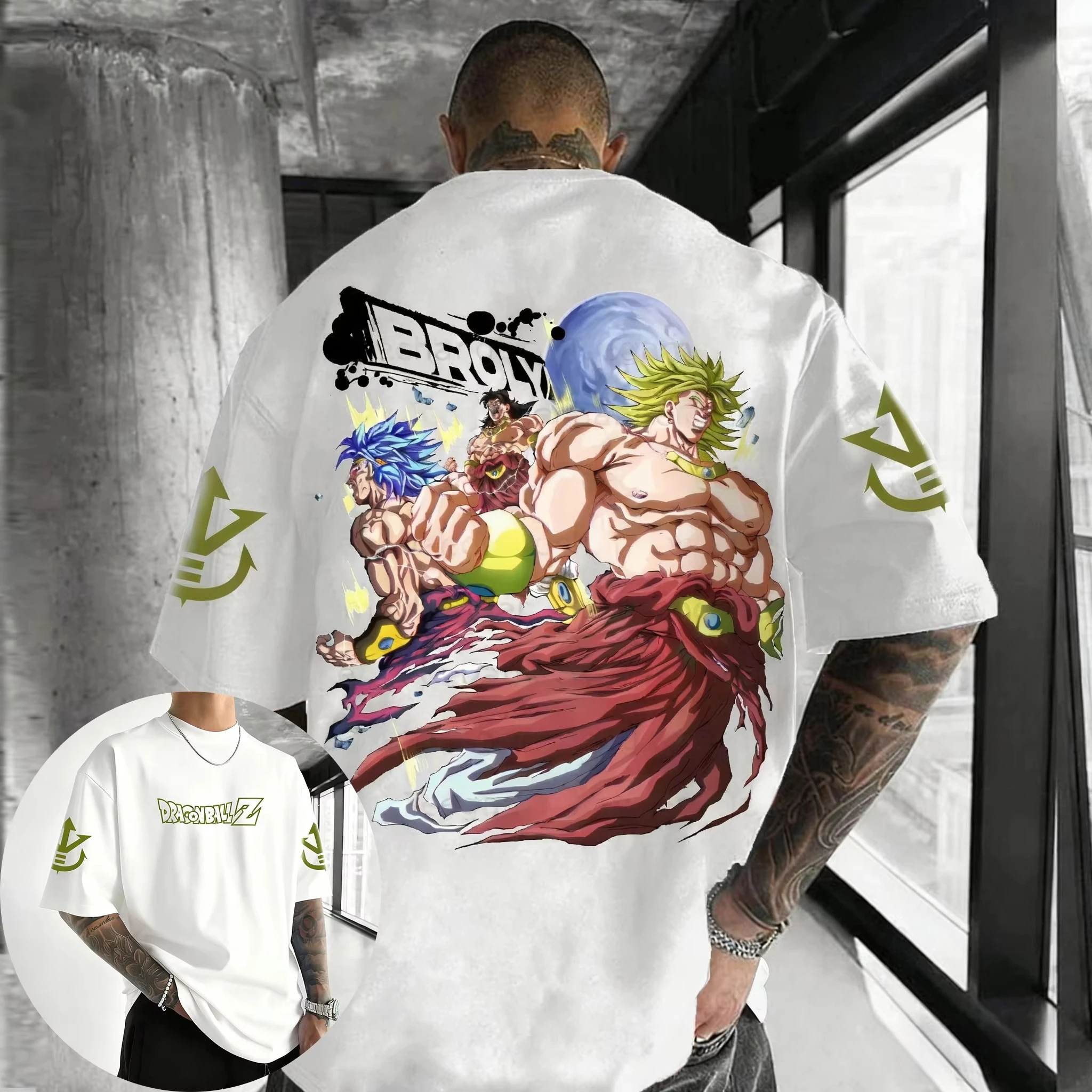 Dragon Ball Anime Cotton T-shirt 2026 Summer New Broli Printed Men's and Women's Street Trendy Loose Casual Parent Child Top