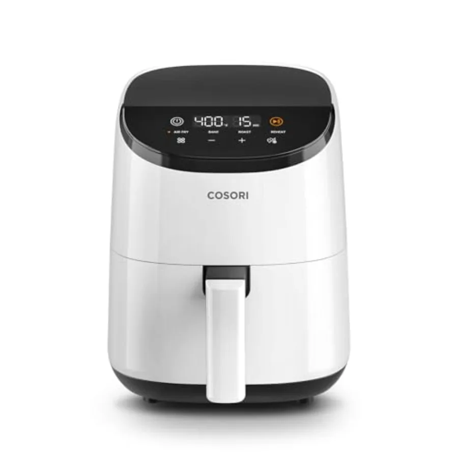 

Small Mini Air Fryer 2.1 Qt 4-in-1 White with Nonstick Dishwasher Safe Basket Bake Roast Reheat 97 Less Oil Compact Quiet Opera