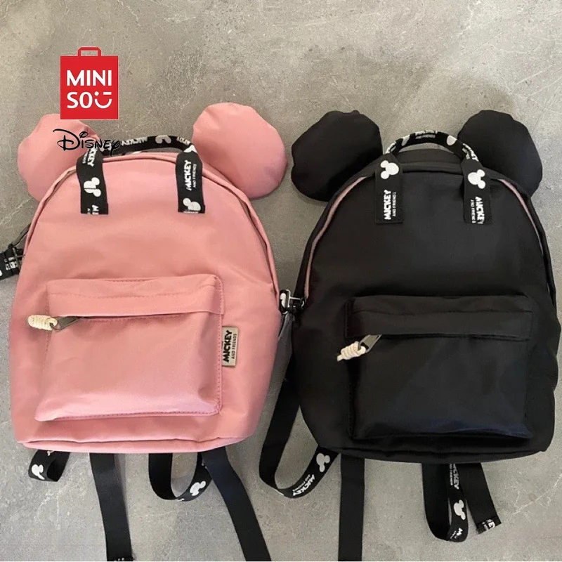 

MINISO Disney Mickey & Minnie Serie Cute Cartoon Bookbag New Fashion Mochila Large Capacity Student Casual with Zipper Backpack