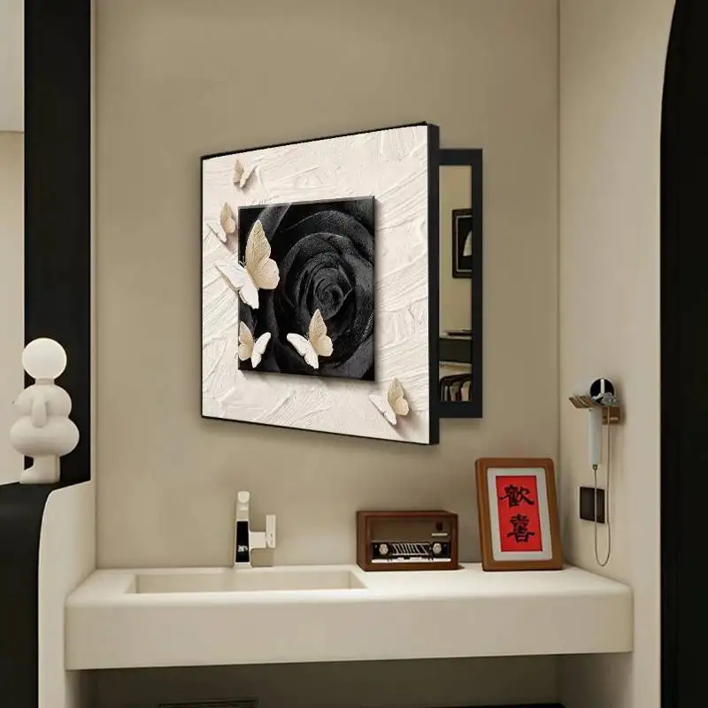 Classic Bathroom Mirror Decor Vanity Defogger Girl Compact Makeup Wall Mirror Decor Art Small Custom Specchietto Home Decor Item