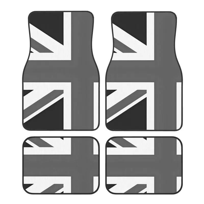 Custom Union Jack Car Floor Mats of 4 Pieces Front & Rear Set Flag of The UK for Mini Cooper Car Mat Accessories Decor Universal